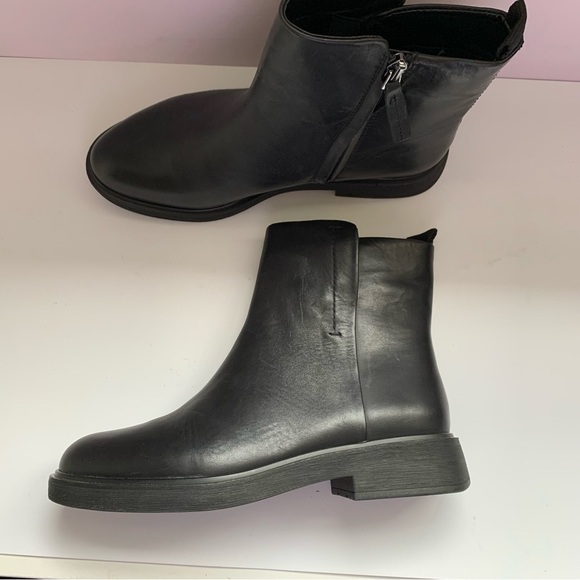 Franco Sarto Beam‎ Black Leather Chelsea Biker Ankle Boots Booties 9M 39 - Picture 2 of 10